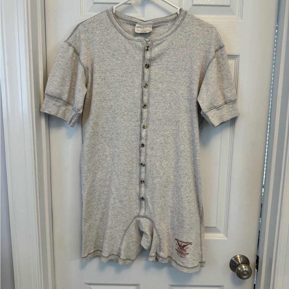 Vintage Unique Amalgated Underwear one piece short sleeve union type suit Size M